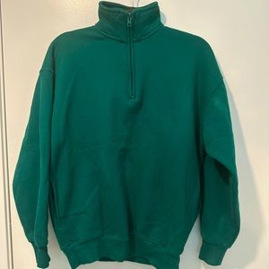 TNA Cozy Fleece Mega 1/4 Zip Sweatshirt - Biome Green